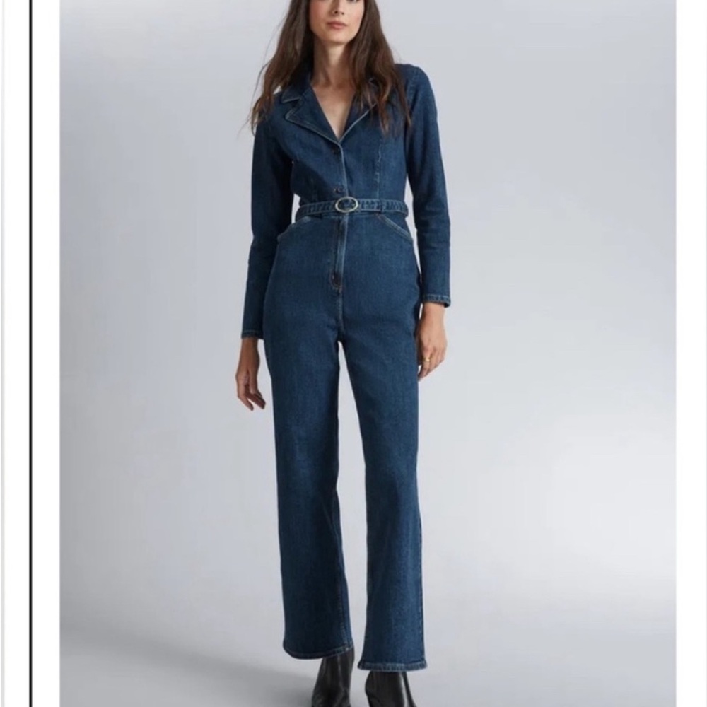 & other stories denim jumpsuit